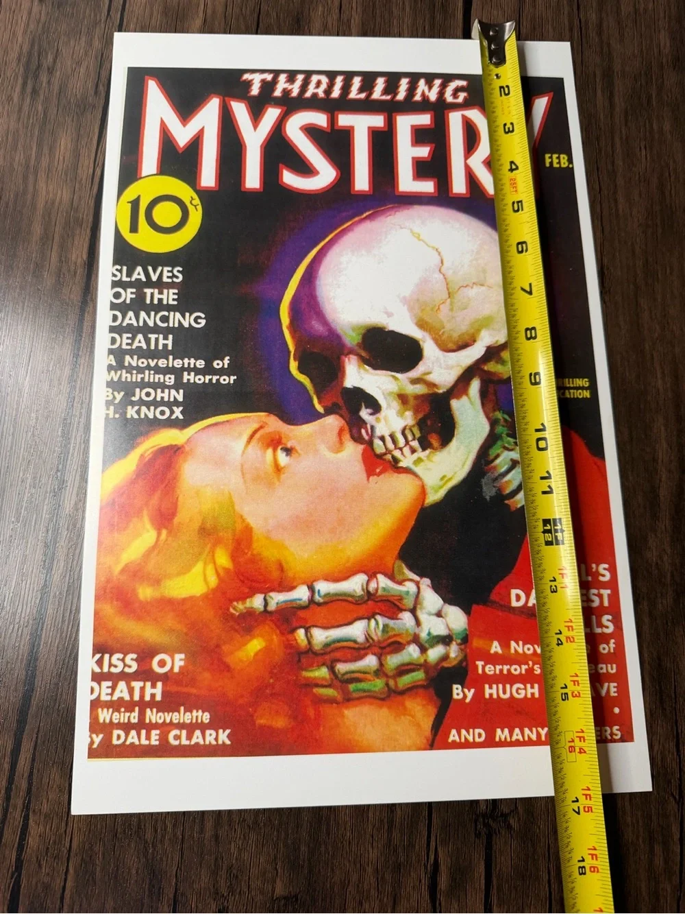 Thrilling Mystery Vintage Skull Poster - magazine cover art 1937 pulp art